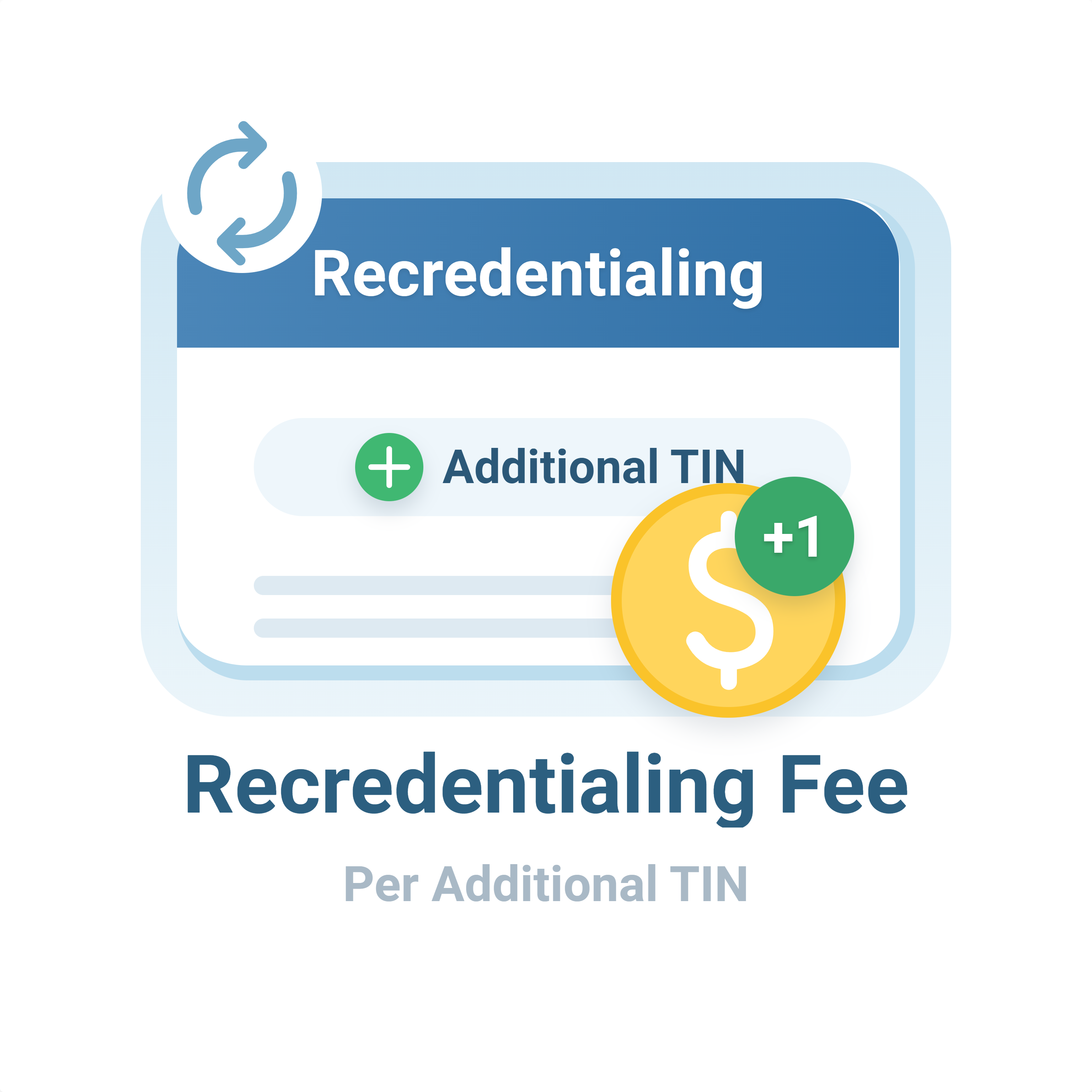 Recredentialing Fee – Each Additional TIN